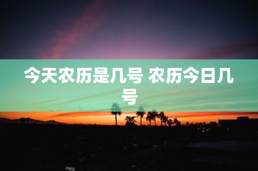 今天农历是几号 农历今日几号