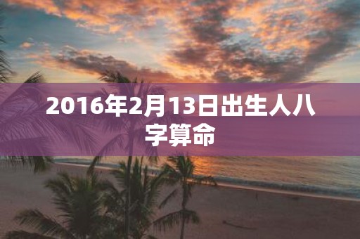 2016年2月13日出生人八字算命