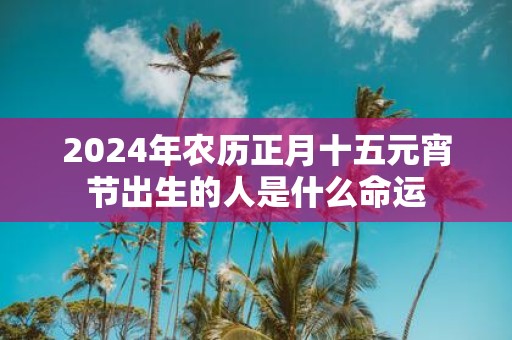 2025年农历正月十五元宵节出生的人是什么命运