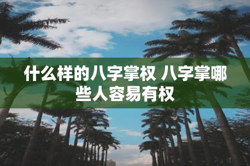 什么样的八字掌权 八字掌哪些人容易有权