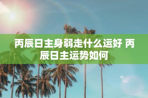 丙辰日主身弱走什么运好 丙辰日主运势如何