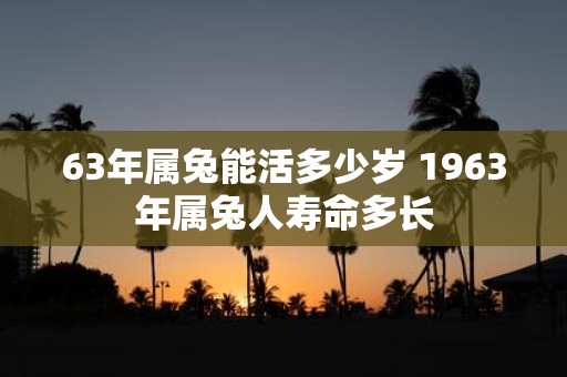 63年属兔能活多少岁 1963年属兔人寿命多长