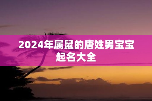 2025年属鼠的唐姓男宝宝起名大全