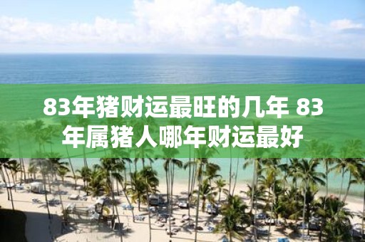 83年猪财运最旺的几年 83年属猪人哪年财运最好