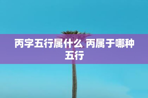 丙字五行属什么 丙属于哪种五行
