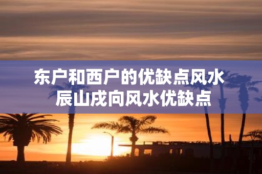 东户和西户的优缺点风水 辰山戌向风水优缺点