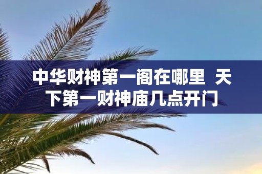 中华财神第一阁在哪里 天下第一财神庙几点开门