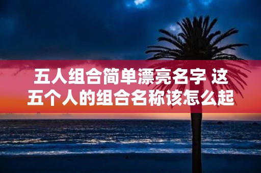 五人组合简单漂亮名字 这五个人的组合名称该怎么起