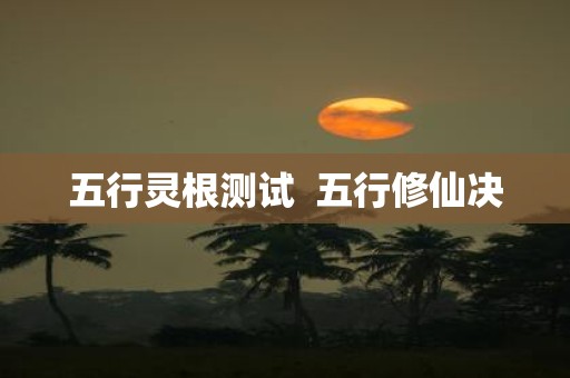 五行灵根测试 五行修仙决