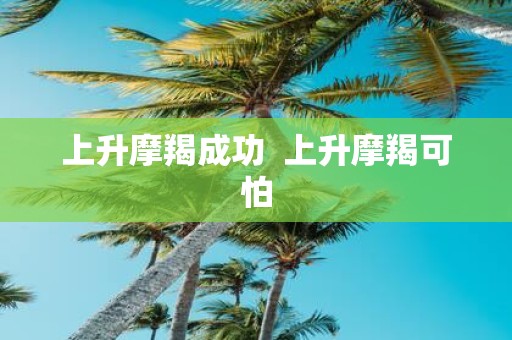 上升摩羯成功 上升摩羯可怕