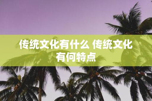 传统文化有什么 传统文化有何特点