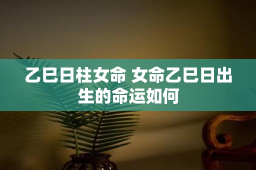 乙巳日柱女命 女命乙巳日出生的命运如何