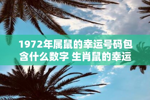 1972年属鼠的幸运号码包含什么数字 生肖鼠的幸运数字是几