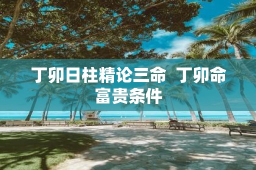 丁卯日柱精论三命 丁卯命富贵条件
