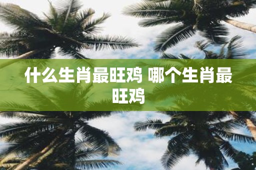 什么生肖最旺鸡 哪个生肖最旺鸡