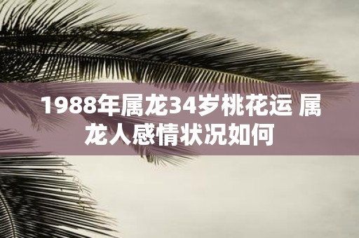 1988年属龙34岁桃花运 属龙人感情状况如何