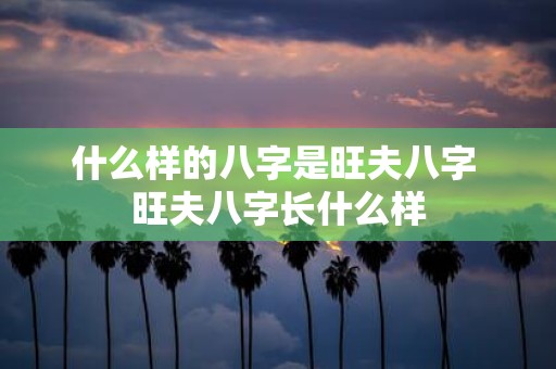 什么样的八字是旺夫八字 旺夫八字长什么样 什么样的八字是旺夫八字 旺夫八字长什么样