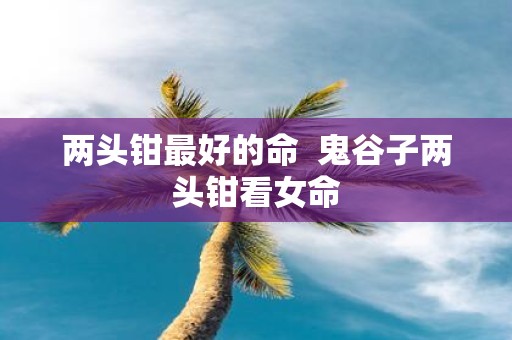 两头钳最好的命 鬼谷子两头钳看女命