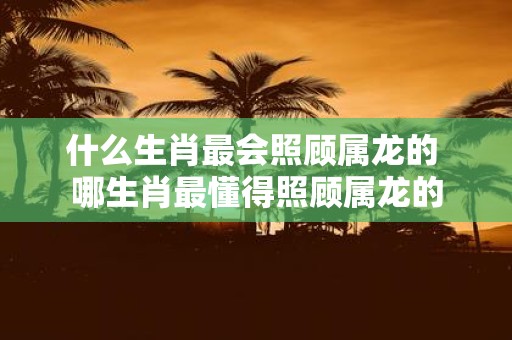 什么生肖最会照顾属龙的 哪生肖最懂得照顾属龙的