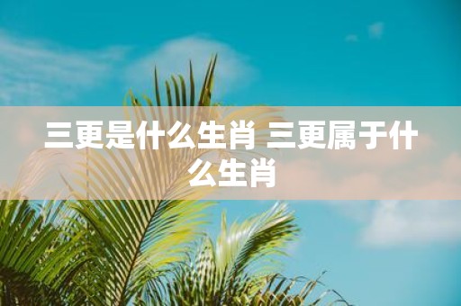 三更是什么生肖 三更属于什么生肖