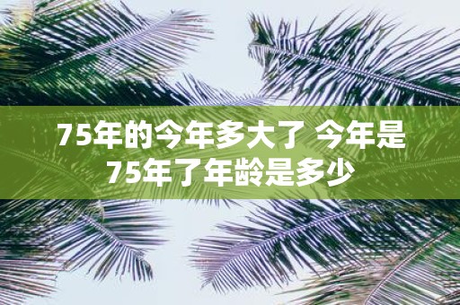75年的今年多大了 今年是75年了年龄是多少