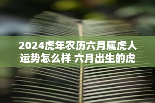 2025虎年农历六月属虎人运势怎么样 六月出生的虎好吗