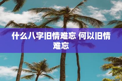 什么八字旧情难忘 何以旧情难忘