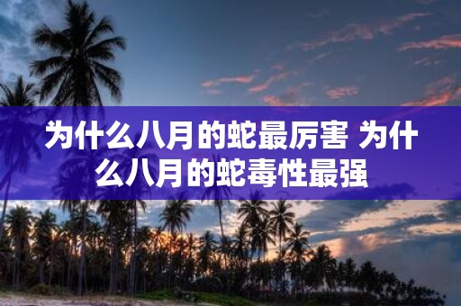 为什么八月的蛇最厉害 为什么八月的蛇毒性最强