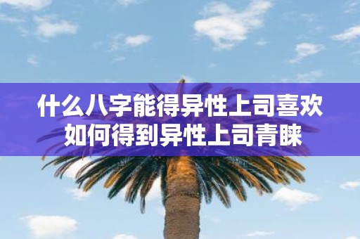 什么八字能得异性上司喜欢 如何得到异性上司青睐