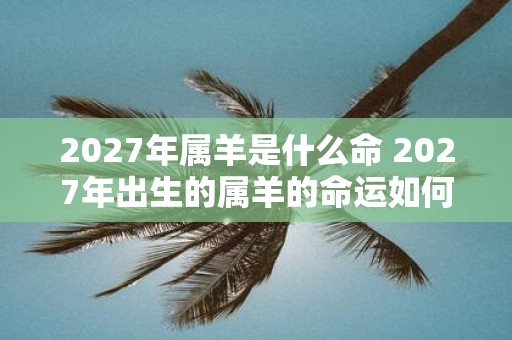 2027年属羊是什么命 2027年出生的属羊的命运如何