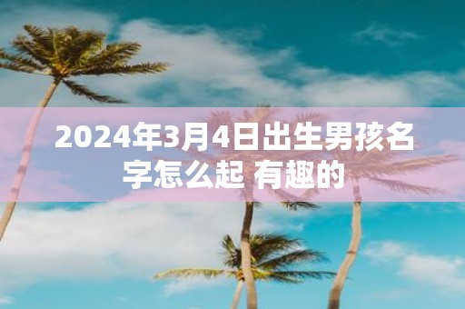 2025年3月4日出生男孩名字怎么起 有趣的
