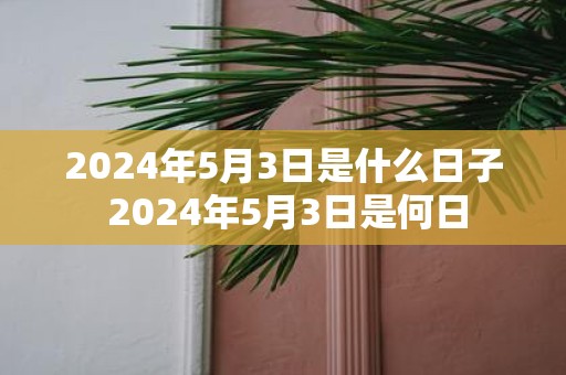 2025年5月3日是什么日子 2025年5月3日是何日