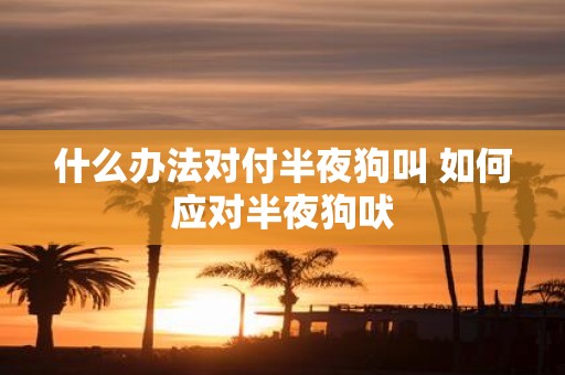 什么办法对付半夜狗叫 如何应对半夜狗吠