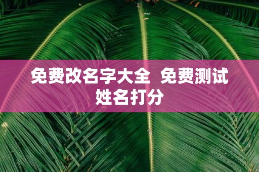 免费改名字大全 免费测试姓名打分