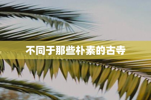不同于那些朴素的古寺