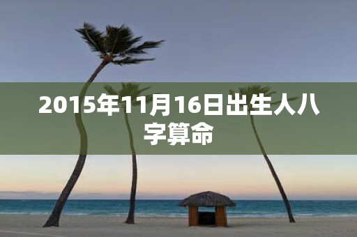2015年11月16日出生人八字算命