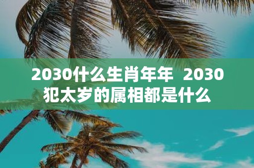 2030什么生肖年年 2030犯太岁的属相都是什么