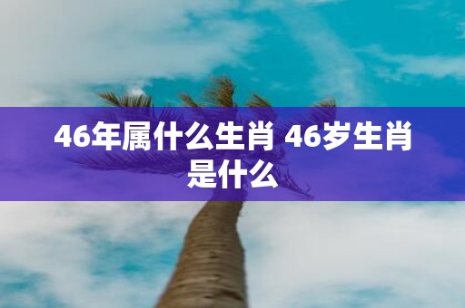 46年属什么生肖 46岁生肖是什么