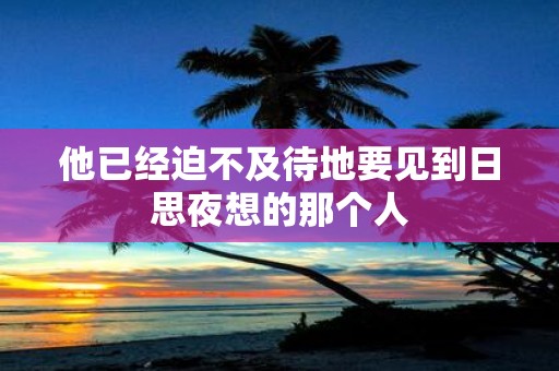 他已经迫不及待地要见到日思夜想的那个人
