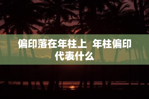 偏印落在年柱上 年柱偏印代表什么