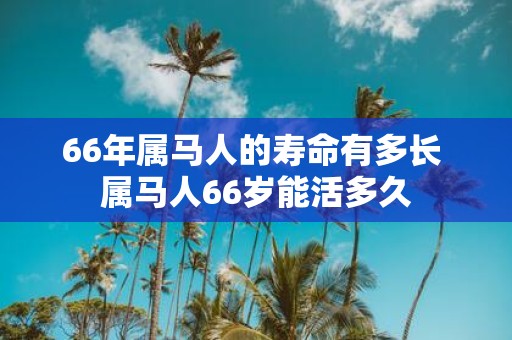 66年属马人的寿命有多长 属马人66岁能活多久