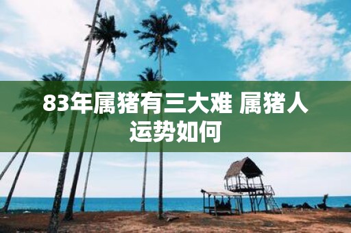 83年属猪有三大难 属猪人运势如何