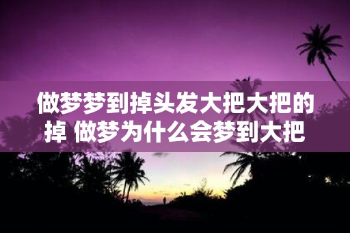 做梦梦到掉头发大把大把的掉 做梦为什么会梦到大把掉头发