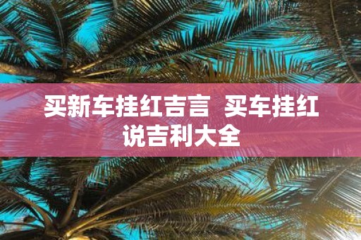 买新车挂红吉言 买车挂红说吉利大全