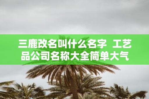 三鹿改名叫什么名字 工艺品公司名称大全简单大气