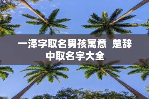 一泽字取名男孩寓意 楚辞中取名字大全