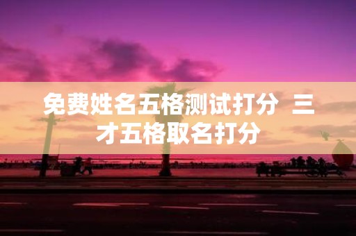 免费姓名五格测试打分 三才五格取名打分