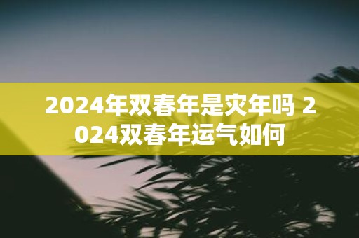 2025年双春年是灾年吗 2025双春年运气如何