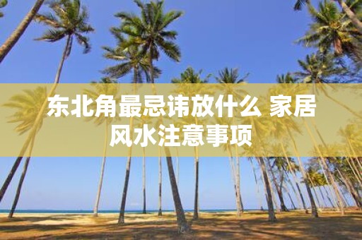 东北角最忌讳放什么 家居风水注意事项