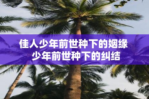 佳人少年前世种下的姻缘 少年前世种下的纠结